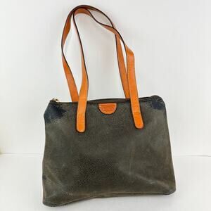 Brics Distressed Pebble Leather Italian Shoulder Handbag